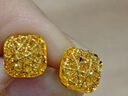 周六福  黃金耳釘女足金爆閃方糖耳飾送女友禮物 計(jì)價(jià) 2.20g 曬單實(shí)拍圖