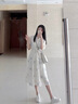 革曼哺乳衣外出辣媽新款夏季產(chǎn)后喂奶服法式碎花溫柔風氣質哺乳連衣裙 杏色+哺乳吊帶裙 XL 曬單實拍圖