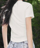 對白【5A抗菌】純色百搭正肩短袖t恤女2025夏新款桃心領(lǐng)顯瘦上衣 奶白色 M 曬單實(shí)拍圖