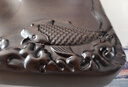 森煜 整塊烏檀木實(shí)木茶盤功夫茶具 家用茶臺(tái)排水式簡(jiǎn)約原木茶托盤 荷花魚70*36*4.5 曬單實(shí)拍圖