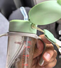 WOIBABY適配貝親直飲吸管奶瓶配件學(xué)飲吸管水杯蓋寬口徑手柄三代通用 綠色（12個(gè)月+）吸管彈力杯蓋+手提繩 曬單實(shí)拍圖