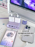 奧?？啤?C認證】小方磚插排桌面美學充電站USB插座插線板USB充電器排插適用蘋果小米全長1.8米紫 曬單實拍圖
