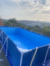 西哈泳士大型支架免充氣游泳池家用戶(hù)外大人兒童泳池可折疊室外戲水池玩具 【高80cm】長(cháng)3.94米基礎套餐  加厚金屬支架 曬單實(shí)拍圖