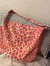 速豆包包女包韓系ins風(fēng)粉色豹紋帆布包大容量慵懶手提布袋通勤單肩包 曬單實(shí)拍圖