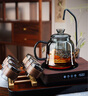 全度煮茶壺套裝煮茶器2025新款自動上水煮茶爐玻璃燒水壺蒸煮一體茶壺 銀杏葉款+JZ自動上水+6杯+架+盤 曬單實拍圖