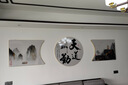 佐羅曼新中式客廳裝飾畫舍得字畫書法掛畫三聯(lián)畫茶室辦公室背景墻山水畫 天道酬勤 左右80*60中間圓80cm【晶瓷】 曬單實(shí)拍圖