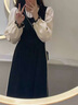 AIGOUGRT連衣裙女春秋季2025年新款法式溫柔拼接復古收腰顯瘦套裝裙子秋天 圖片色 XL 曬單實(shí)拍圖