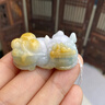 可玉可求七夕禮物 翡翠貔貅玉吊墜 冰底飄花霸王玉貔貅 男女士玉石玉佩 款十 F2528q 曬單實(shí)拍圖