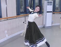 靈如意藏族舞舞蹈服裝藝考少數(shù)民族演出服成人藝考服飾練功服大擺裙套裝 軍綠360裙擺(長(zhǎng)90cm)+上衣 送腰帶 XL 曬單實(shí)拍圖