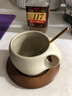 滿弓高檔咖啡杯帶勺咖啡杯套裝精致拿鐵杯復(fù)古粗陶小眾陶瓷馬克杯帶勺 彎月咖啡杯碟220ml+咖啡勺 曬單實(shí)拍圖