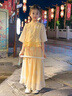 G.DUCKKIDS小黃鴨女童國風(fēng)套裝夏季洋氣兒童漢服女孩夏裝新中式唐裝兩件套 短袖款 140 曬單實拍圖
