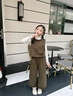 G.DUCKKIDS小黃鴨女童好看套裝春秋季兒童秋裝2025新款馬甲寶寶早秋韓版 卡其色 140 (建議125-135cm 7-8周歲） 曬單實(shí)拍圖