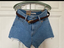 Levi's李維斯女士高腰直筒高腰直筒時(shí)尚復(fù)古氣質(zhì)休閑條紋牛仔短褲 藍(lán)白條紋 27 曬單實(shí)拍圖