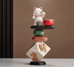赟婭時(shí)來(lái)運(yùn)轉(zhuǎn)八方來(lái)財(cái)開(kāi)運(yùn)招財(cái)貓裝飾品擺件店鋪開(kāi)業(yè)禮物喬遷新居禮品 八方來(lái)財(cái)石來(lái)運(yùn)轉(zhuǎn)+對(duì)貓+底座 曬單實(shí)拍圖