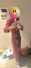 木真了旗袍中長袖中國風(fēng)顯瘦喜婆婆旗袍裙春裝女308 深紅色 M 曬單實拍圖