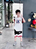 WVD國際品牌男童夏季無袖套裝2025新款運動服背心兩件套男孩薄款夏裝 白色 120 cm 曬單實拍圖