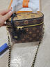 香港真皮包包女老花盒子包2025新款時(shí)尚高級感手提水桶包斜挎小包 咖啡色 專(zhuān)柜正品【高檔禮盒裝】 曬單實(shí)拍圖