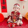 旗鉑寶寶周歲禮服紅色中式漢服抓周服生日宴唐裝 金禧如意  90 (XL) 曬單實(shí)拍圖