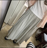 無印良品（MUJI）IDEE 女式 平紋 寬版褲 褲子女款休閑褲女裝裙褲 闊腿褲 夏季 煙熏綠色 均碼 曬單實拍圖