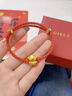 Giely背包小狗黃金手鏈女足金線條生肖狗紅繩手鐲七夕情人節(jié)禮物送女友 足金背包小狗手鏈【紅繩】 曬單實(shí)拍圖