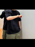Wassup Sohot短褲男夏季冰絲涼感工裝褲男潮流休閑五分褲 黑色 4XL 曬單實(shí)拍圖