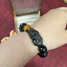 中國(guó)黃金China Gold貔貅男士手鏈貔貅手串轉(zhuǎn)運(yùn)珠黑曜石手串生日禮物男送男友老公爸爸 招財(cái)貔貅心經(jīng)黑曜石手串 曬單實(shí)拍圖