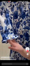 EP雅瑩高端系列 重磅桑蠶絲青花瓷印花連衣裙 春夏商場同款4624A 藍(lán)色 M 曬單實拍圖