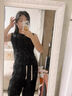 白色萊賽爾天絲外穿背心女裝夏季遮副乳寬松薄款百搭圓領(lǐng)無(wú)袖上衣 黑色 M 曬單實(shí)拍圖