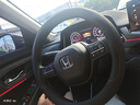 德言汽車(chē)方向盤(pán)套四季通用夏季透氣防滑吸汗超薄款真皮車(chē)用把套內(nèi)飾品 本田CRV思域雅閣皓影型格奧德賽 超薄【圓形】雙色線（不帶車(chē)標(biāo)） 曬單實(shí)拍圖