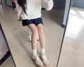 ZHR德訓(xùn)鞋女輕便舒適透氣女鞋厚底增高經(jīng)典休閑鞋女 KS75 米黑 37  曬單實(shí)拍圖