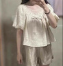 森馬（Semir）小個(gè)子法式蕾絲雪紡衫女夏季感顯瘦泡泡袖短款上衣小眾設(shè)計(jì)感 杏色 M 曬單實(shí)拍圖