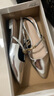 CHARLES&KEITH法式尖頭平底瑪麗珍包頭涼鞋女士七夕禮物CK1-70920144 Silver銀色 38 曬單實拍圖