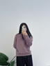 安踏衛(wèi)衣女款2025秋季新款寬松顯瘦圓領(lǐng)無帽長袖上衣小個子打底衫 7706-1月影綠 M 160 曬單實拍圖