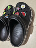 crocs卡駱馳洞洞鞋貝雅卡駱班輕便耐磨一腳蹬休閑鞋|205089 黑色/白色-066 36 /37(220mm) 曬單實(shí)拍圖