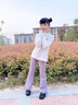 翊尚美女童打底褲兒童高腰運動(dòng)彈力微喇瑜伽褲夏季休閑透氣修身緊身長(cháng)褲 紫羅蘭 140 【UPF50+++】 曬單實(shí)拍圖