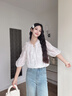香影牛仔闊腿直筒褲女2025夏秋新款高腰寬松淺色丹寧風水洗休閑褲 牛仔藍 S 155/80A/85-95斤 曬單實拍圖