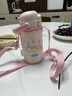 膳魔師Tritan塑料水杯兒童吸管杯幼兒園女寶寶水壺400ml 粉 曬單實拍圖