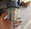 米家玻璃杯 雙層帶茶隔水杯 耐高溫泡茶杯  加厚透明杯子400mL 金屬灰 曬單實(shí)拍圖