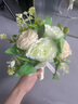 貞嘻新娘領(lǐng)證手捧花拍照道具仿真花花束結(jié)婚西式婚禮手捧花白色玫瑰花 三生三世手捧花【香檳+白】 曬單實(shí)拍圖