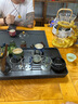 瓷牌茗茶具 金色玻璃自動茶具家用辦公室泡茶器龍年專用送禮功夫茶具整套 金色龍嘯九天+6彩杯道盤壺爐 11頭 曬單實拍圖