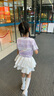 左西女童短裙夏裝兒童裙子2025新款百褶半身裙蛋糕裙女孩公主裙潮 白色 150 建議身高150cm左右 曬單實(shí)拍圖
