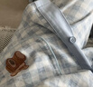 雅特茂免穿文胸孕婦純開衫秋冬款棉月子服產(chǎn)后哺乳衣棉毛衫睡衣家居套裝 （帶胸墊）輕柔暖丨藍(lán) 送頭巾 L 曬單實(shí)拍圖