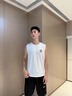 名創(chuàng)優(yōu)品（MINISO）男士無(wú)袖背心2025新款夏季冰絲涼感UPF50+防曬坎肩運(yùn)動(dòng)跑步馬甲男 白(浮光筆刷胸標(biāo))+冰川藍(lán)(飛揚(yáng)筆刷胸標(biāo)) XL /180(不起球不掉色) 曬單實(shí)拍圖
