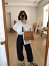 DGOV冰感防曬蓬松立體燈籠休閑褲女夏季薄款休閑九分褲寬松顯瘦蘿卜褲 黑色 薄款 XL 【建議121-140斤】 曬單實(shí)拍圖