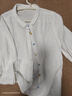 暖喬全棉襯衫女夏季寬松五分袖彩色紐扣刺繡純棉中袖上衣文藝氣質(zhì)襯衣 白色 L（125-155斤） 曬單實(shí)拍圖