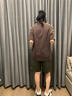班尼路S&K撞色短袖t恤男寬松潮牌大碼男裝2025新款男士重磅體恤夏季圓領(lǐng) 深棕色 M 合適115-130斤 曬單實(shí)拍圖