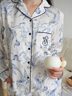維多利亞的秘密 田曦薇同款 夏季宅度假水光綢家居服絲滑涼感長(zhǎng)袖長(zhǎng)褲睡衣套裝女 3RC6墨藍(lán)飛馬-印花 11273302 XS 曬單實(shí)拍圖