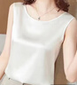 浪莎真絲吊帶背心女內搭打底配西裝桑蠶絲質(zhì)緞面圓領(lǐng)春夏新款外穿上衣 白色 L 曬單實(shí)拍圖