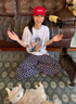 多菲尼森藏藍(lán)色格子褲女夏季2025新款寬松慵懶風(fēng)闊腿褲百搭直筒休閑遛彎褲 闊腿褲女春夏 藏青常規(guī) M 薄款 曬單實(shí)拍圖