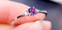 炎氏天然紫水晶女戒指s925銀紫色寶石圓形簡(jiǎn)約輕奢小巧精致尾戒送女友 紫水晶戒指 曬單實(shí)拍圖